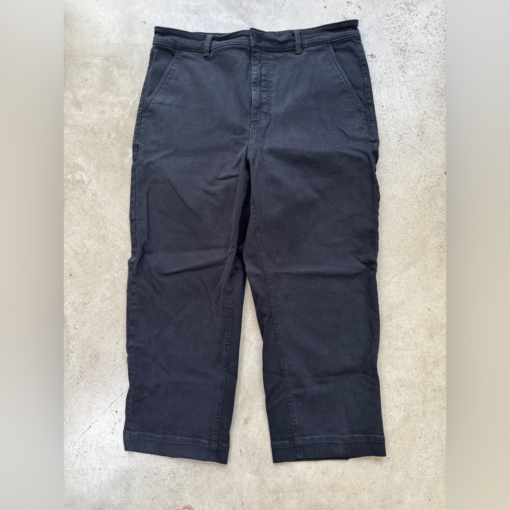 Everlane straight leg crop utility pants in black sz 16